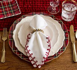 Amelia Embroidered Lining Cotton Napkins - Set of 4