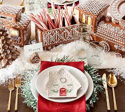 Gingerbread House Stoneware Appetizer Plates - Set of 4
