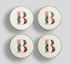Stewart Plaid Alphabet Coasters - Set of 4