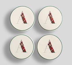 Stewart Plaid Alphabet Coasters - Set of 4