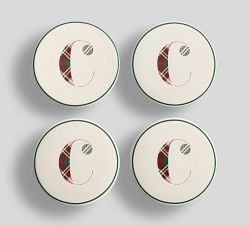 Stewart Plaid Alphabet Coasters - Set of 4