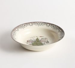Vintage Christmas Stoneware Serving Bowl