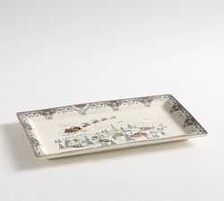Vintage Christmas Stoneware Serving Platter