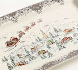 Vintage Christmas Stoneware Serving Platter