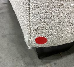 Open Box: Buchanan Square Arm Chair-And-A-Half - Performance Boucle Oatmeal, Espresso Feet