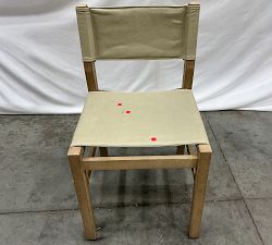 Open Box: Fenton Woven Leather Side Dining Chair - Legacy Taupe, Gray Wash Legs