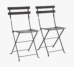 Open Box: Fermob Metal Outdoor Bistro Chairs, Set of 2 - Liquorice