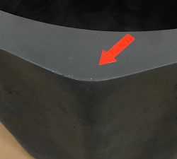 Open Box: Modern Fluted Rustic, X-Large (20"Diam x 20"H) - Black