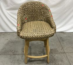 Open Box: Seagrass Bucket Swivel Counter Stool (27"H) - Gray Wash, Seadrift