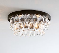 Clarissa Modern Crystal Round Flush Mount (15")