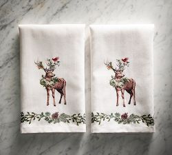 Evergreen Stag Hand Towels - Set of 2