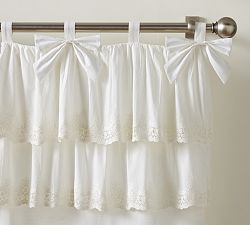 Open Box: Love Shack Fancy Ruffle Crochet Light Filtering Curtain (50"W x 84"L) - White