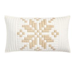 Open Box: Shimmer Snowflake Quilted Sham, King - White/Flax