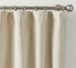 Open Box: Velvet Twill Blackout Curtain (50"W x 84"L) - Parchment