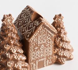 Ceramic Gingerbread Village Candle Holder