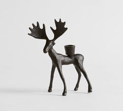 Sculpted Moose Candle Holder