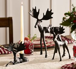 Sculpted Moose Candle Holder