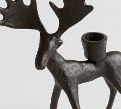 Sculpted Moose Candle Holder