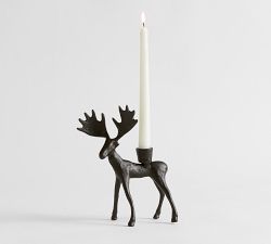 Sculpted Moose Candle Holder