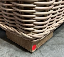 Open Box: Huntington Wicker Slope Arm Outdoor Corner Chair with Cushion - High Performance Canvas &amp; Rattan Natural