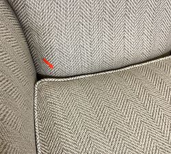 Open Box: Irving Roll Arm Swivel Chair without Nailheads (33"H) - Sunbrella Performance Herringbone Light Gray