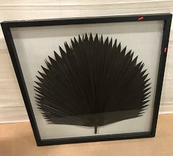 Open Box: Palm Leaf Shadow Box Art, Black Palm - Black Frame