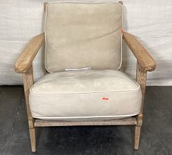 Open Box: Raylan Leather Armchair - Nubuck Wheat, Brown Frame