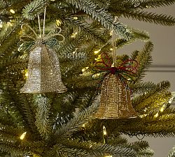 Beaded Bell Ornament with Bow