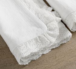 LoveShackFancy Ruffle Crochet Organic Cotton Napkins - Set of 4