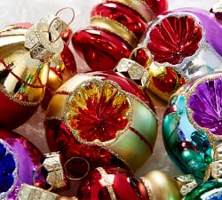 Mid-Century Mercury Glass Ornament Set