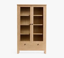 Modern Farmhouse Glass Cabinet with Drawers