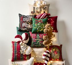 Cozy Teddy Faux Fur Candy Cane Shaped Pillow
