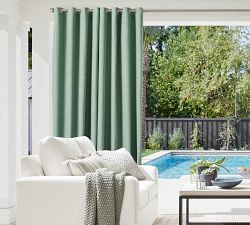 Outdoor Performance Heathered Canvas Curtain