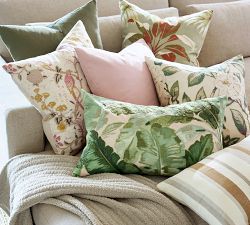 Vintage Islands Tropical Floral Embroidered Pillow Cover