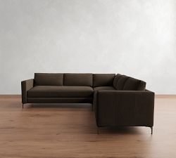 Jake Leather 3-Piece L-Shaped Sectional (108"&ndash;111")