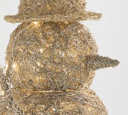 Lit Rattan Snowman