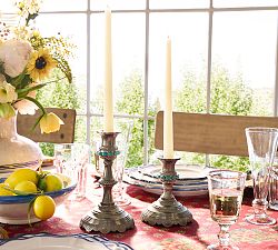 Western Etched Candle Holder