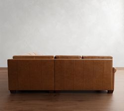 York Roll Arm Deep Seat Leather 3-Piece L-Shaped Sectional (102")