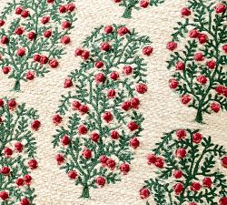 Berry Tree Embroidered Pillow Cover