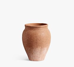 Open Box: Sienna Fiber Stone Outdoor Planter, Large Urn (19.75"D x 24"H) - Terracotta