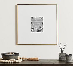 Open Box: Stowe Modern Metal Frame (25"Sq, 8"x10" Opening) - Cream Mat, Brass Frame