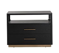 Open Box: Woodbury Nightstand (36") - Black, Rustic Gold Handles