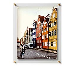 Open Box: Acrylic Floating Single Panel Gallery Frame with Magnets (27" x 39") - Brass