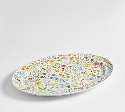 Open Box: Spring Garden Stoneware Oval Serving Platter