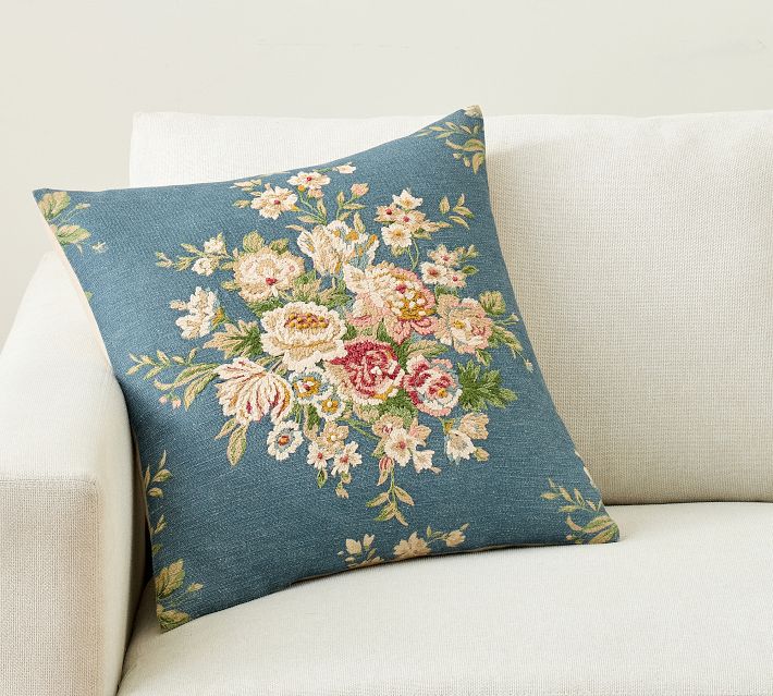Desiree Floral Embroidered Pillow Cover | Pottery Barn
