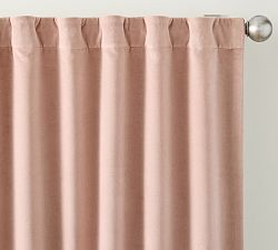 Open Box: Velvet Twill Blackout Curtain, 50"W x 120"L - Blush