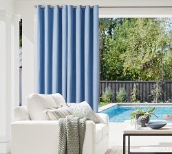 Outdoor Performance Heathered Canvas Curtain