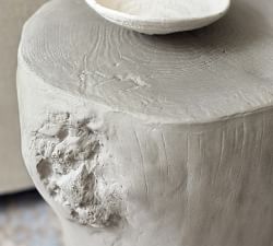 Faux Bois Round Stump Accent Table