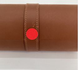 Open Box: Grant Leather Watch Roll - Caramel, Nickel