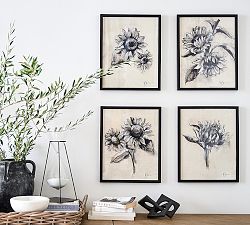 Charcoal Sunflower Sketch by The Artists Studio